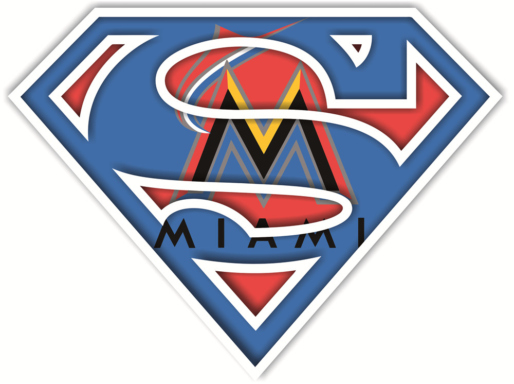 Miami Marlins superman logos iron on heat transfer